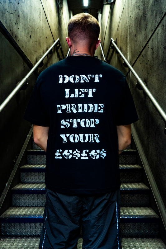 RiseNGrind Black Graphic T-Shirt  (Dont Let Pride Stop Your Money)